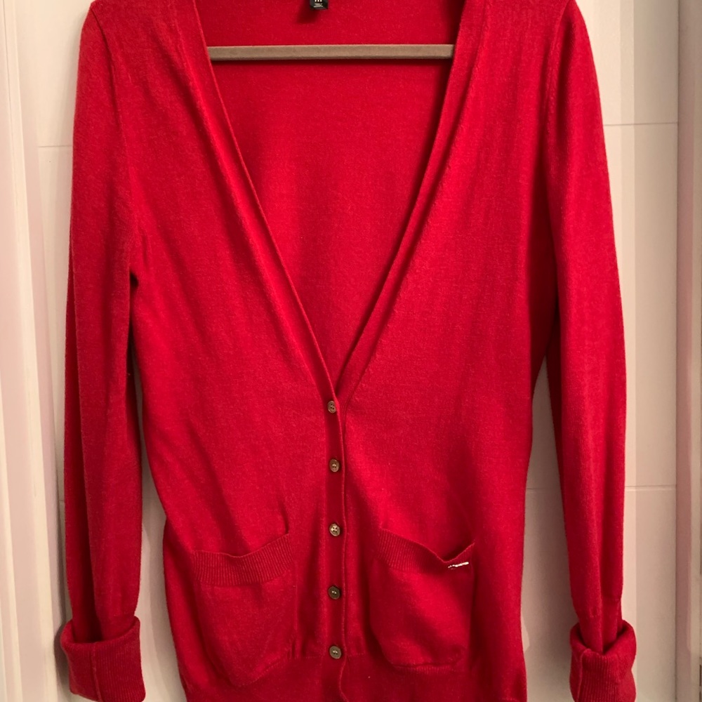 Modern Amusement Red Cardigan Size Medium